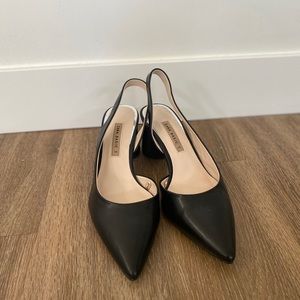 Zara Basics Black Slingback Kitten Heel